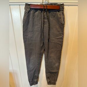 TAINTED DENIM Boys Size 28 Brown Tan Denim Joggers Pants Drawstring Waist
